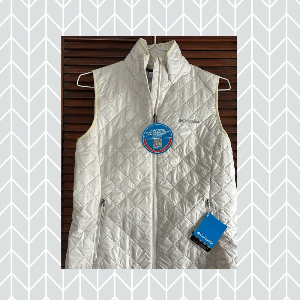 Cream Columbia Omniheat insulated quilted vest, size M cream NWT